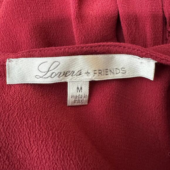 Lovers + Friends Red Cold Shoulder Long Sleeve Top Size M - Picture 8 of 8